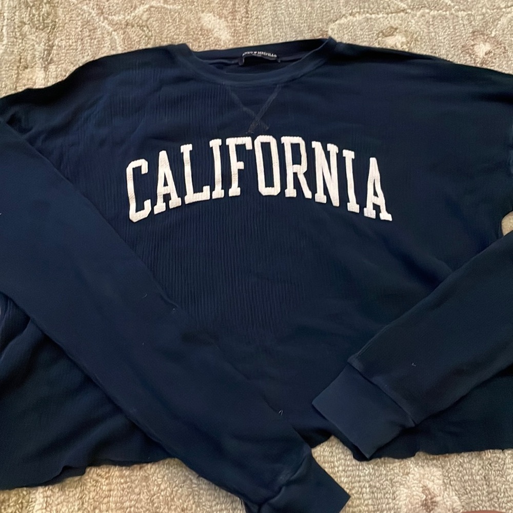 brandy melville long sleeve blue california top